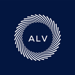 ALV letter logo design with black background in illustrator, vector logo modern alphabet font overlap style. calligraphy designs for logo, Poster, Invitation, etc.