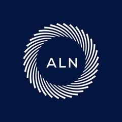 ALN letter logo design with black background in illustrator, vector logo modern alphabet font overlap style. calligraphy designs for logo, Poster, Invitation, etc.