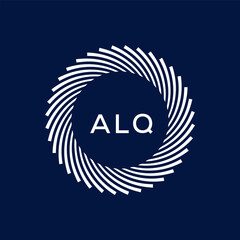 ALQ letter logo design with black background in illustrator, vector logo modern alphabet font overlap style. calligraphy designs for logo, Poster, Invitation, etc.