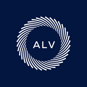 ALV letter logo design with black background in illustrator, vector logo modern alphabet font overlap style. calligraphy designs for logo, Poster, Invitation, etc.
