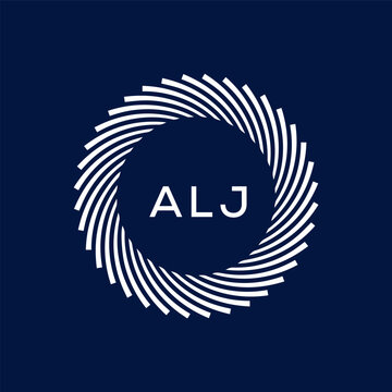 ALJ letter logo design with black background in illustrator, vector logo modern alphabet font overlap style. calligraphy designs for logo, Poster, Invitation, etc.