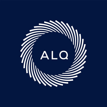 ALQ letter logo design with black background in illustrator, vector logo modern alphabet font overlap style. calligraphy designs for logo, Poster, Invitation, etc.