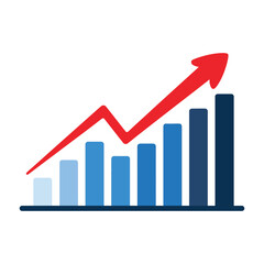 Business growth and financial success illustrated with a colorful upward trend bar chart