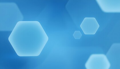 Seamless looping background of minimal soft blue hexagons, floating gently, elegant gradient lighting
