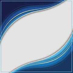 Obraz premium Professional Blue Wave Corner Design with Central White Space