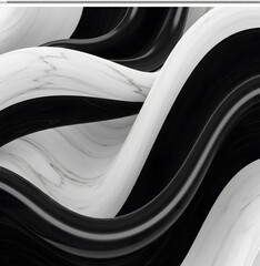 Abstract Black and White Marble Wave Pattern Design