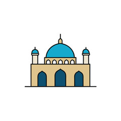 a grand ottoman style mosque with central dome and