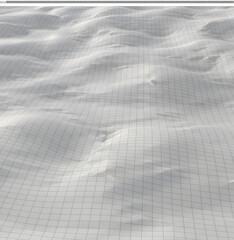 Abstract 3D Render of Undulating Surface with Grid Overlay