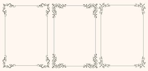 Vintage frames with floral ornament