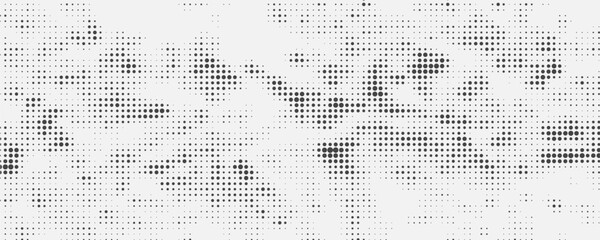 Dotted halftone black and white retro layout. Abstract pop art style page background template. Vector illustration