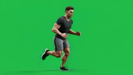 a man running in green screen - Powered by Adobe