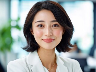 Fototapeta premium Asian Businesswoman in Office Setting