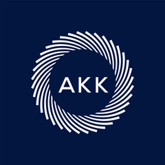 AKK letter logo design with black background in illustrator, vector logo modern alphabet font overlap style. calligraphy designs for logo, Poster, Invitation, etc.