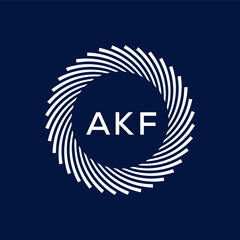 AKF letter logo design with black background in illustrator, vector logo modern alphabet font overlap style. calligraphy designs for logo, Poster, Invitation, etc.