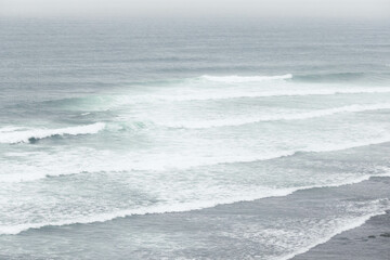 Rolling Ocean Waves on the Coastal Shores of Portugal