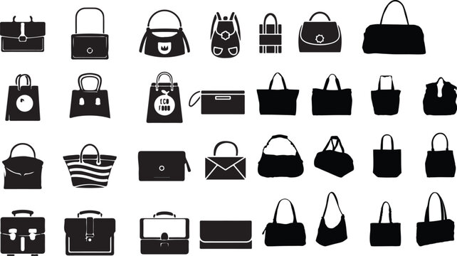 womens bag silhouette design vector  