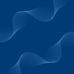 Abstract background with lines and waves. Banner. Element for design isolated. Vector background for brochure, booklet, flyer, poster. Blue gradient. Dark blue 