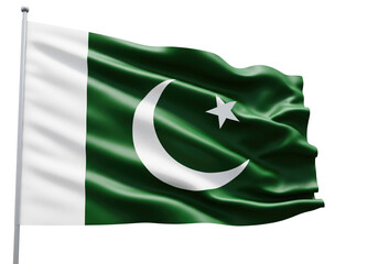 pakistan national flag on transparent background