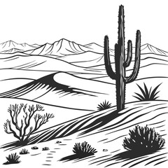 black-silhouette-vector-of-desert-landscapes--whit (1)
