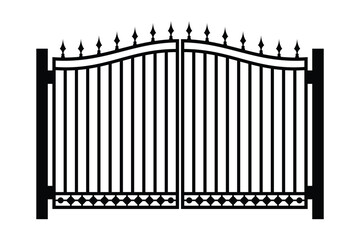 Aluminium gate vector icon and glyph design on a white background