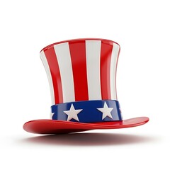 Patriotic Uncle Sam Top Hat Red, White, and Blue American Symbol
