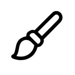 Simple Outline Brush Paint Tool Handdrawn Icon for Graphic Design