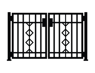 Entrance gate vector icon and clip art design on a white background