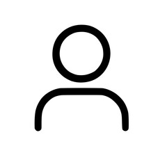 Simple Outline Human Figure Shape User Profile Account Icon