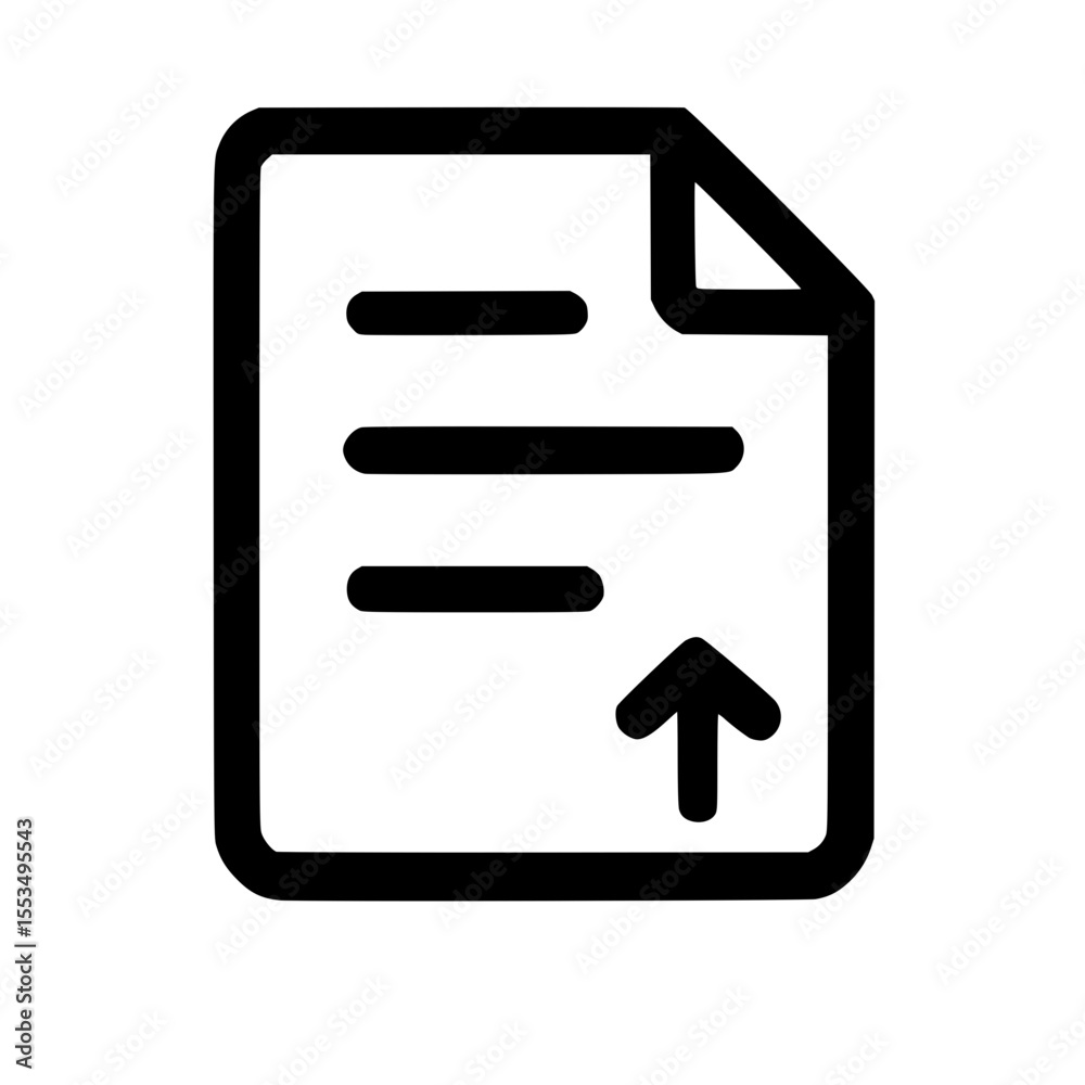 Poster outline simple paper upload symbol document icon, data transfer and submission element