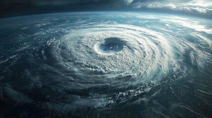 A powerful hurricane seen from space.