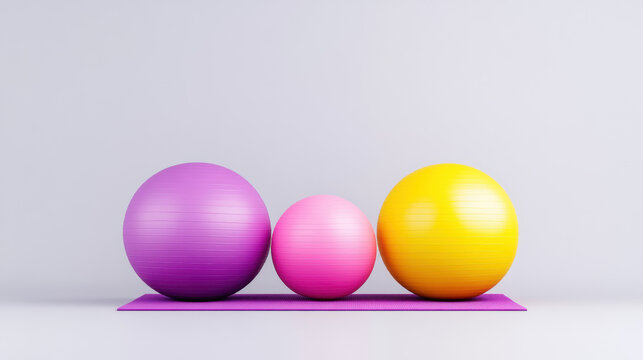 Ball factory, Yoga and fitness balls being inflated side-by-side for exercise and wellness activities.