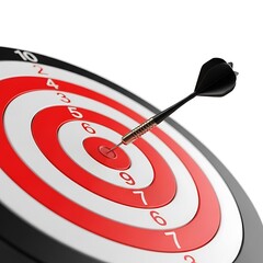 Achieve Your Goals Dart Hitting Bullseye Target