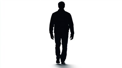 Man walking away silhouette.
