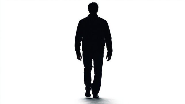 Man walking away silhouette.