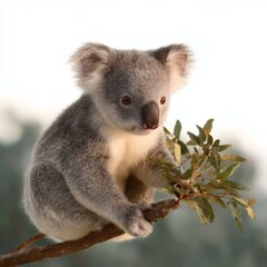 Fototapeta premium Adorable Baby Koala on Branch