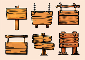 Fototapeta premium wood signage vector wooden sign illustrations 