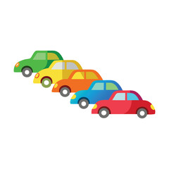 Fototapeta premium Vector illustration of cars on the road