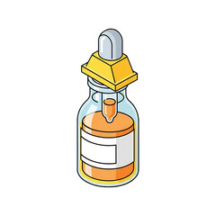 Medicine dropper bottle for liquid treatment.