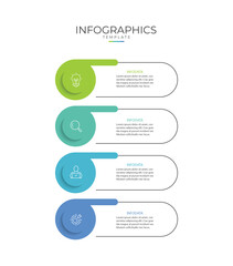 Business infographic template. 4 Step timeline journey. Process diagram, 4 options, Infographic elements vector illustration.