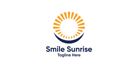 logo design sun and smile,design modern