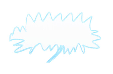 Hand drawn speech bubble colored pencil on transparent background. speech bubble png.