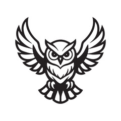 Bold flying owl artwork perfect for mascot, emblem, and apparel branding