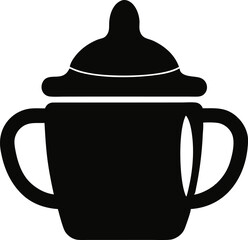 Baby Sippy Cup Silhouette Vector Illustration 