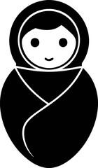 Baby Swaddle Silhouette Vector Illustration 