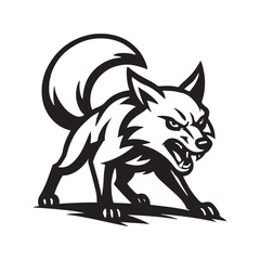 Wild fox graphic logo design for t-shirts, labels and stationery