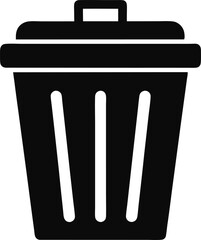 Delete Trash Bin Silhouette Vector Illustration 