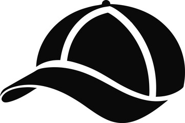 Tennis Cap Silhouette Vector Illustration 