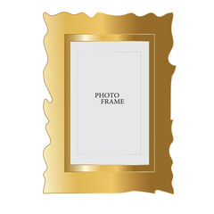 Realistic golden picture frames collection. Modern poster mockup for artwork, photography, or advertising. Perfect for art galleries, interior decor, and branding. Vector illustration