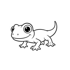 Fototapeta premium Sketch of a Cartoon Wall Lizard for kids, high resolution best for drawing