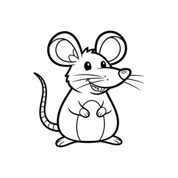 Sketch of a Cartoon rat for kids, high resolution best for drawing